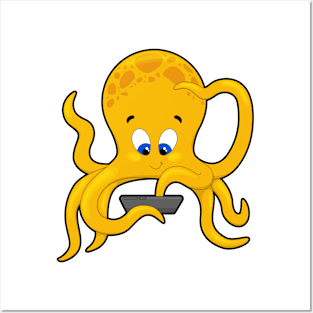 Octopus with Laptop Posters and Art